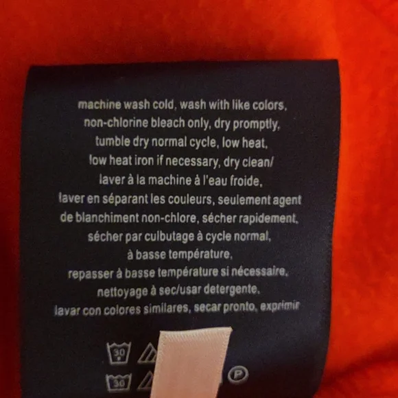 Tommy Hilfiger turtleneck orange faux fur fleece Size M - Picture 9 of 9